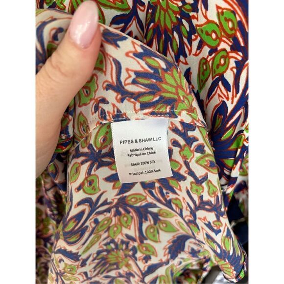 Veronica Beard Boho Drop Waist Purple & Green Floral Mini Dress Size 0 - Picture 5 of 7